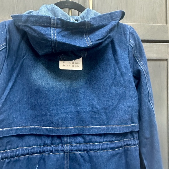 Huidan Jeans jean jacket size large NWT dark denim with distressed accents - Picture 3 of 12